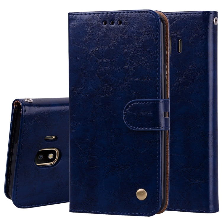 Business Style Oil Wax Texture Horizontal Flip Leather Case for Galaxy J4 (EU Version) (2018), with Holder & Card Slots & Wallet, For Galaxy J4 (EU Version) (2018)