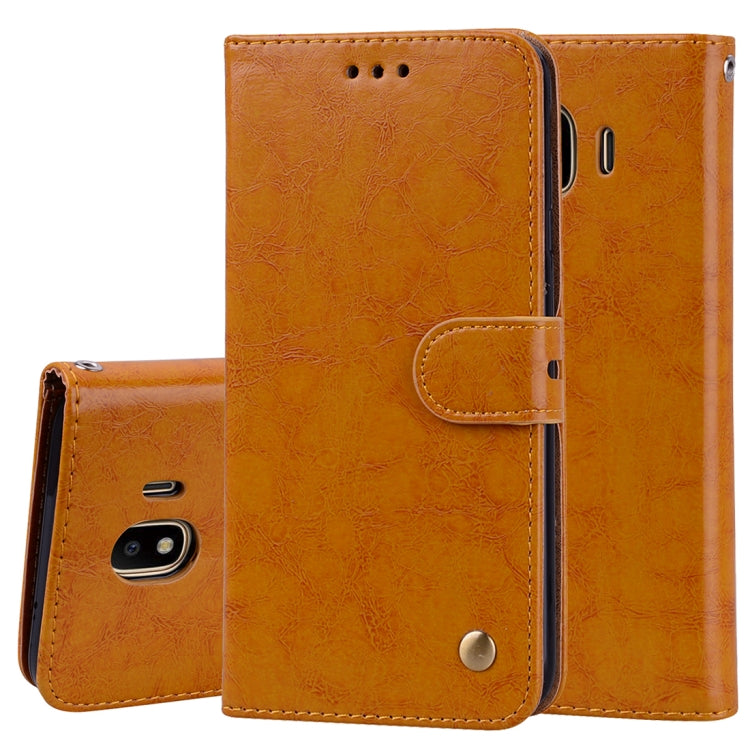 Business Style Oil Wax Texture Horizontal Flip Leather Case for Galaxy J4 (EU Version) (2018), with Holder & Card Slots & Wallet, For Galaxy J4 (EU Version) (2018)