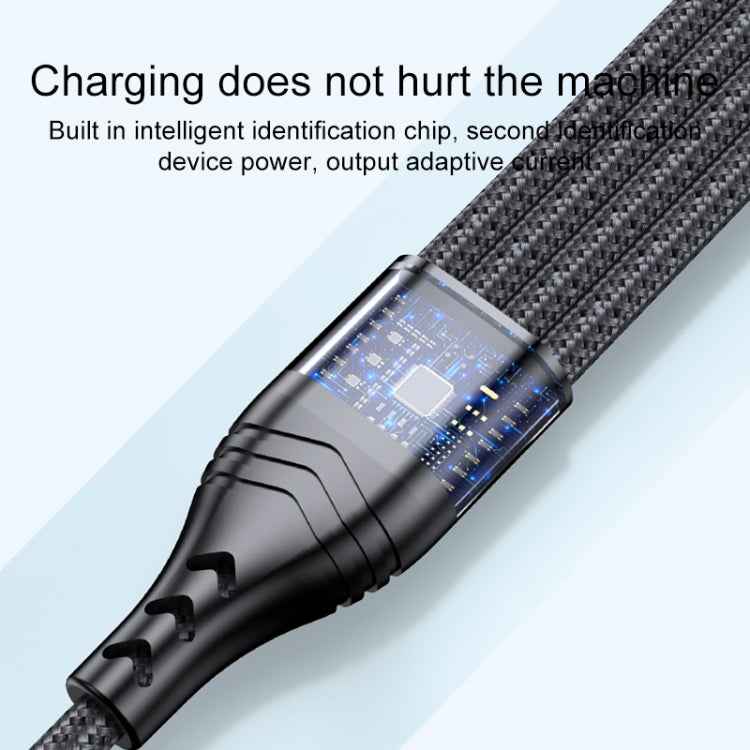 4 in 1 66W 6A USB to 8 Pin + Micro USB + Dual USB-C / Type-C Fast Charging Data Cable, Cable Length: 1.2m