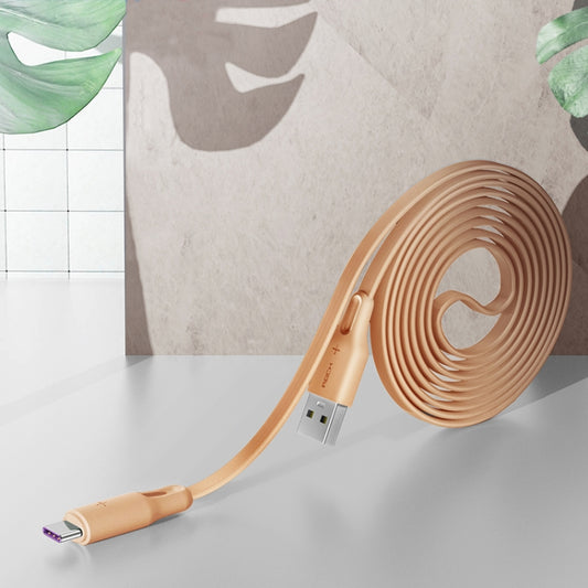 ROCK S1 5V / 2.4A USB-C / Type-C Charging + Data Synchronization TPE Flat Shape Data Cable, Cable Length: 1m