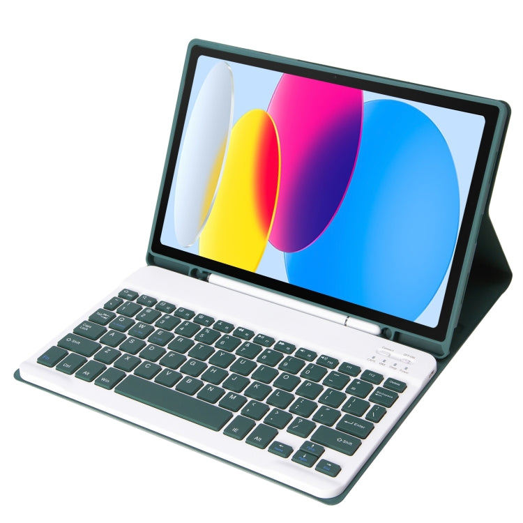 For iPad 11 2025 / 10th Gen 10.9 2022 A10B Lambskin Texture Ultra-thin Bluetooth Keyboard Leather Tablet Case with Pen Slot