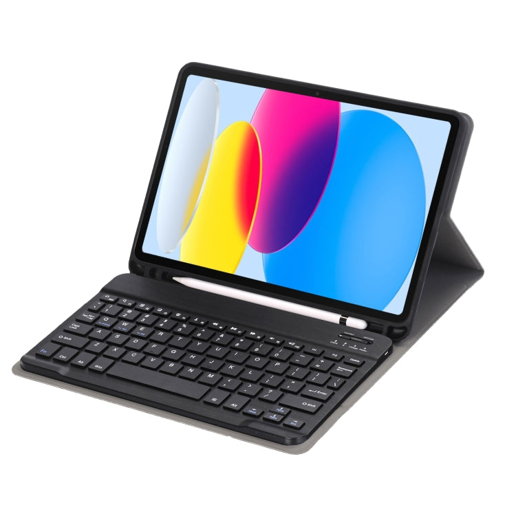 For iPad 11 2025 / 10th Gen 10.9 2022 A10B Lambskin Texture Ultra-thin Bluetooth Keyboard Leather Tablet Case with Pen Slot