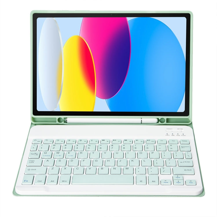 For iPad 11 2025 / 10th Gen 10.9 2022 A10B Lambskin Texture Ultra-thin Bluetooth Keyboard Leather Tablet Case with Pen Slot, A10B