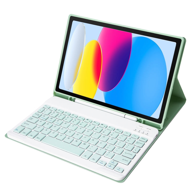For iPad 11 2025 / 10th Gen 10.9 2022 A10B Lambskin Texture Ultra-thin Bluetooth Keyboard Leather Tablet Case with Pen Slot