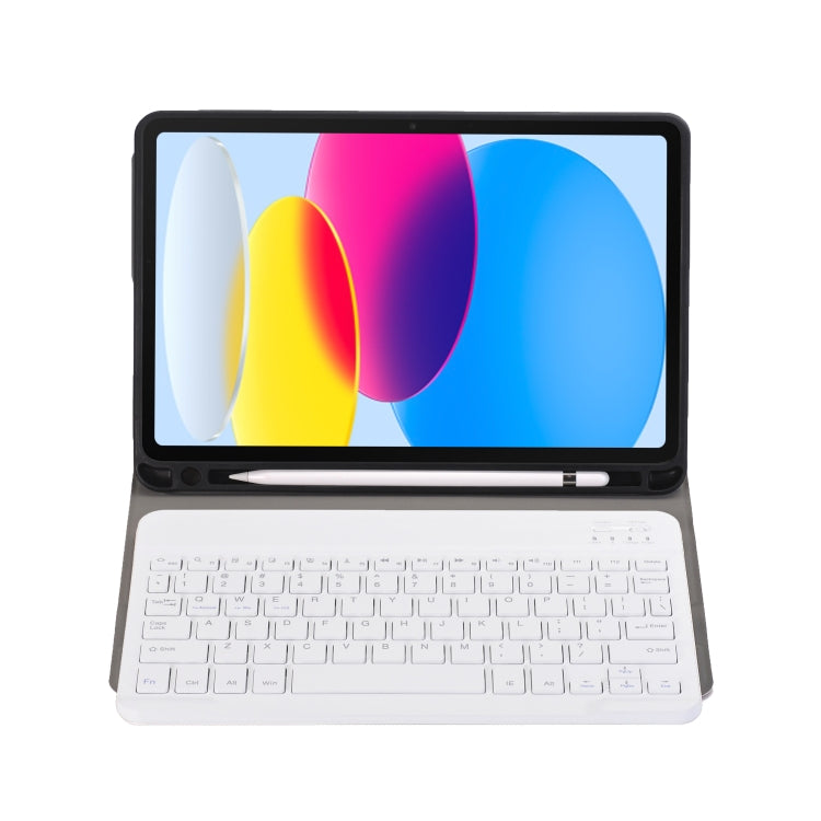 For iPad 11 2025 / 10th Gen 10.9 2022 A10B Lambskin Texture Ultra-thin Bluetooth Keyboard Leather Tablet Case with Pen Slot