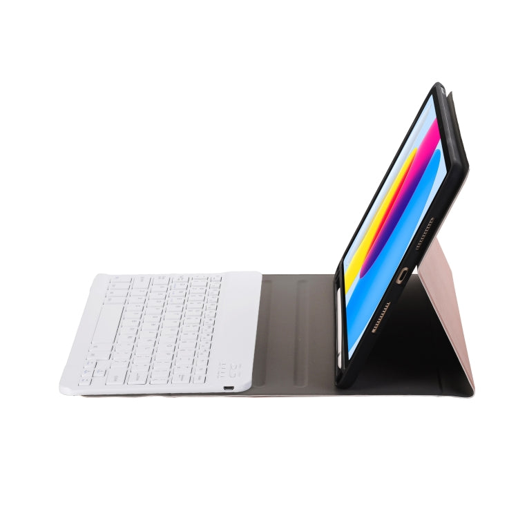 For iPad 11 2025 / 10th Gen 10.9 2022 A10B Lambskin Texture Ultra-thin Bluetooth Keyboard Leather Tablet Case with Pen Slot