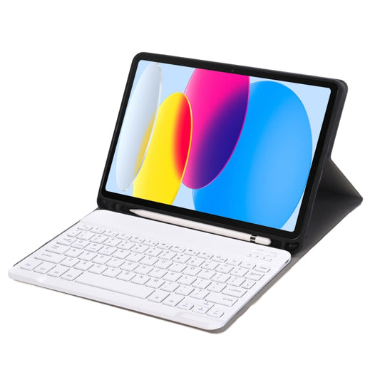 For iPad 11 2025 / 10th Gen 10.9 2022 A10B Lambskin Texture Ultra-thin Bluetooth Keyboard Leather Tablet Case with Pen Slot