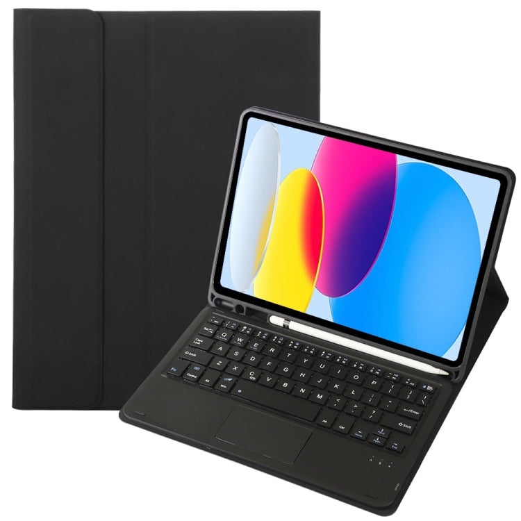 For iPad 11 2025 / 10th Gen 10.9 2022 A10B-A Lambskin Texture Bluetooth Touch Keyboard Leather Tablet Case with Pen Slot