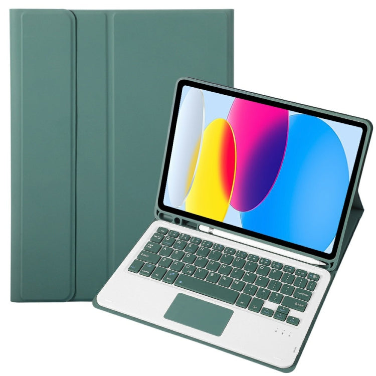 For iPad 11 2025 / 10th Gen 10.9 2022 A10B-A Lambskin Texture Bluetooth Touch Keyboard Leather Tablet Case with Pen Slot