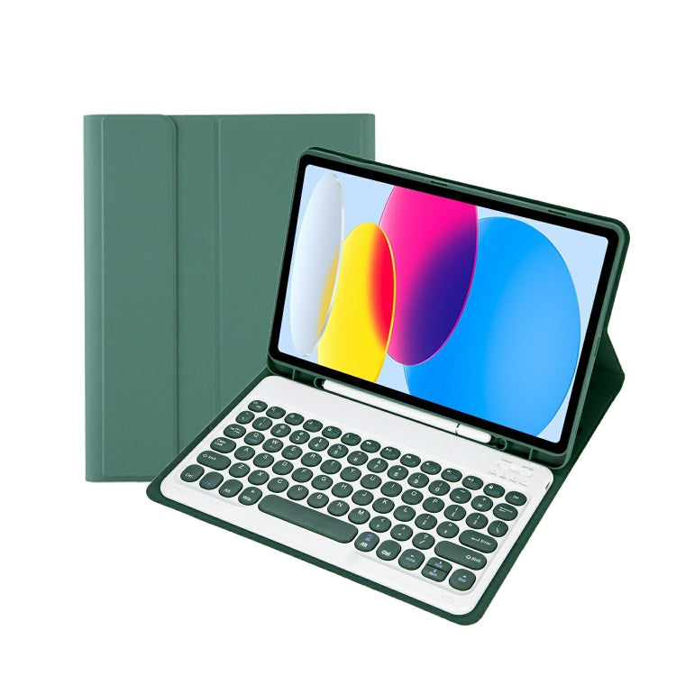 For iPad 11 2025 / 10th Gen 10.9 2022 YA10B Lambskin Texture Bluetooth Keyboard Leather Tablet Case with Pen Slot