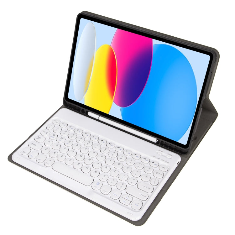 For iPad 11 2025 / 10th Gen 10.9 2022 YA10B Lambskin Texture Bluetooth Keyboard Leather Tablet Case with Pen Slot