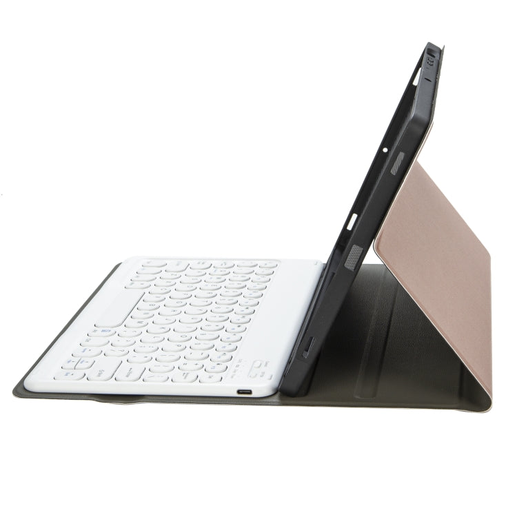 For iPad 11 2025 / 10th Gen 10.9 2022 YA10B Lambskin Texture Bluetooth Keyboard Leather Tablet Case with Pen Slot