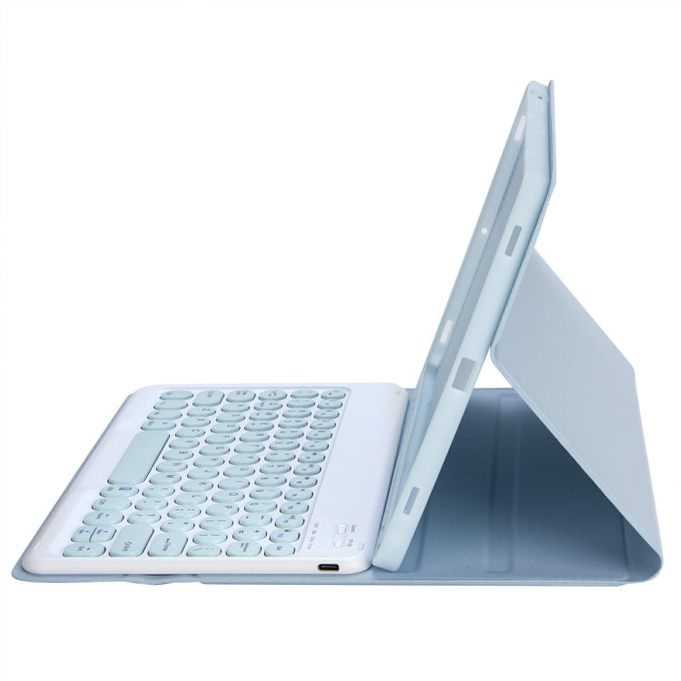 For iPad 11 2025 / 10th Gen 10.9 2022 YA10B Lambskin Texture Bluetooth Keyboard Leather Tablet Case with Pen Slot, YA10B
