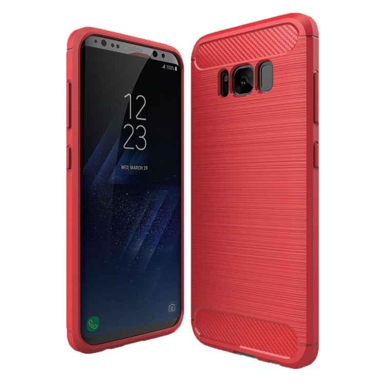 For Galaxy S8 + / G9550 Brushed Carbon Fiber Texture Shockproof TPU Protective Cover Case