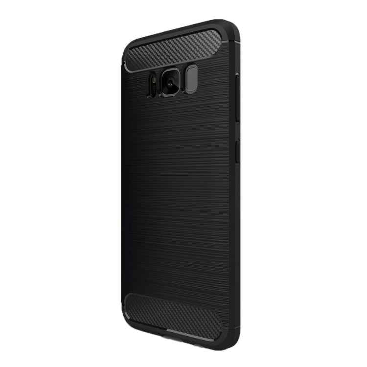For Galaxy S8 Brushed Carbon Fiber Texture Shockproof TPU Protective Cover Case