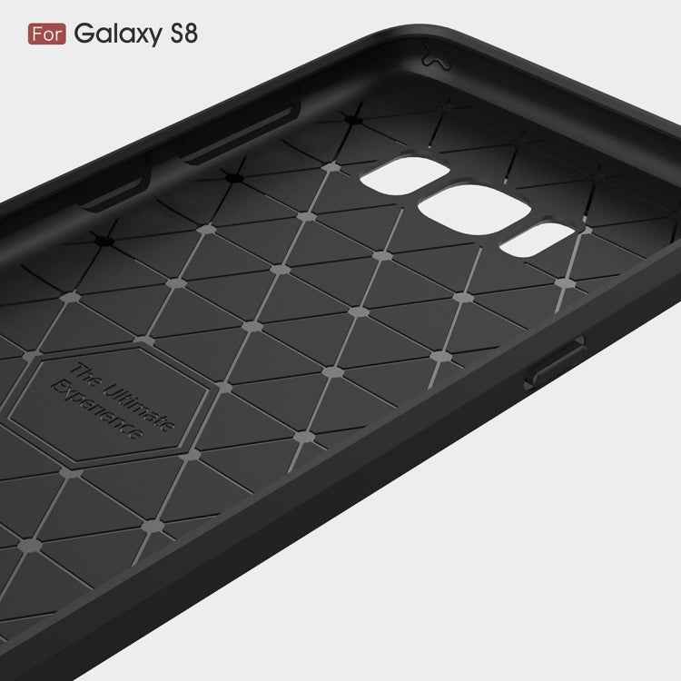 For Galaxy S8 Brushed Carbon Fiber Texture Shockproof TPU Protective Cover Case