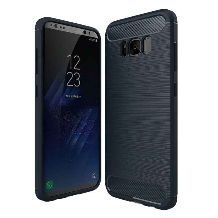 For Galaxy S8 Brushed Carbon Fiber Texture Shockproof TPU Protective Cover Case