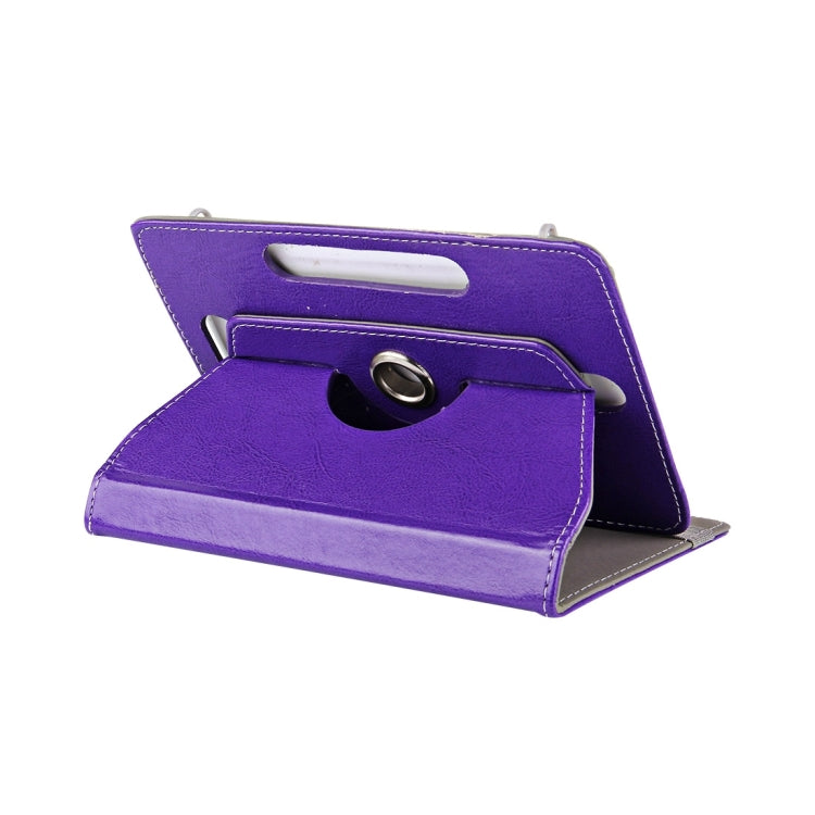 7 inch Tablets Leather Case Crazy Horse Texture 360 Degrees Rotation Protective Case Shell with Holder for Galaxy Tab A 7.0 (2016) / T280 & Tab 4 7.0 / T230 & Tab Q T2558, Colorfly G708, Asus ZenPad 7.0 Z370CG, Huawei MediaPad T1 7.0 / T1-701u