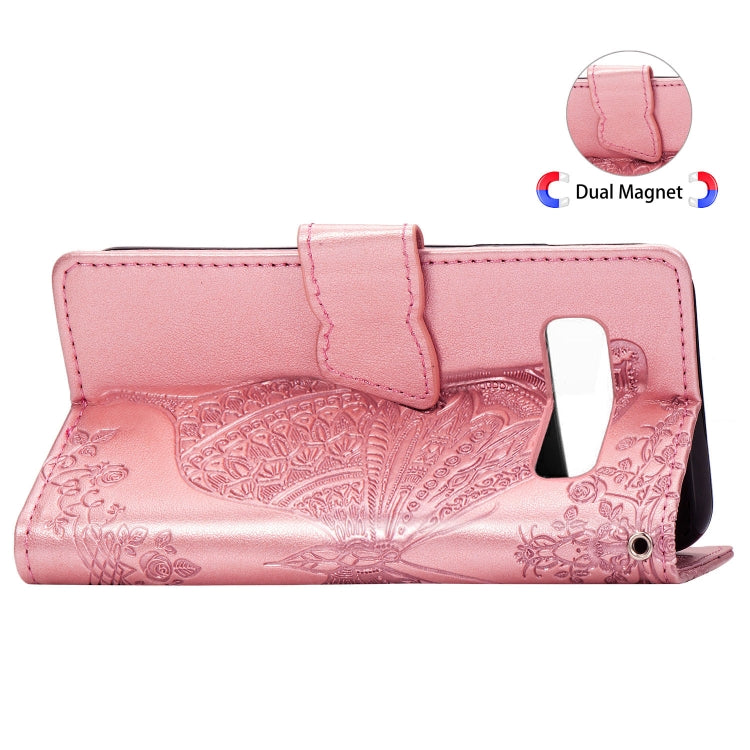 Butterfly Love Flowers Embossing Horizontal Flip Leather Case for Galaxy S10, with Holder & Card Slots & Wallet & Lanyard
