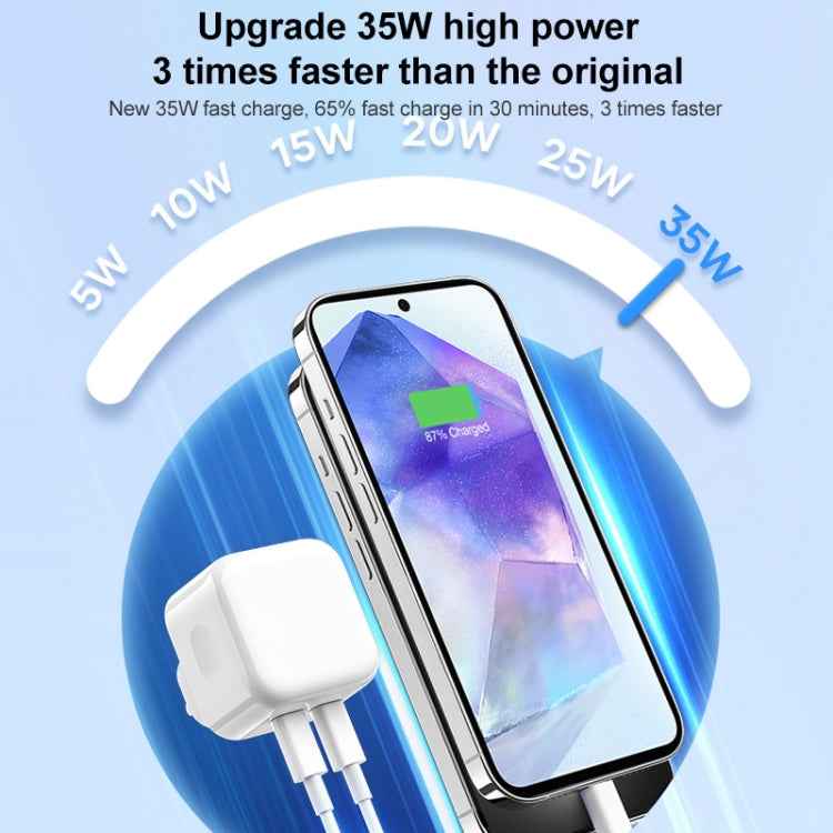 ROCK T58 35W Dual USB-C / Type-C Ports PD Charger, UK Plug