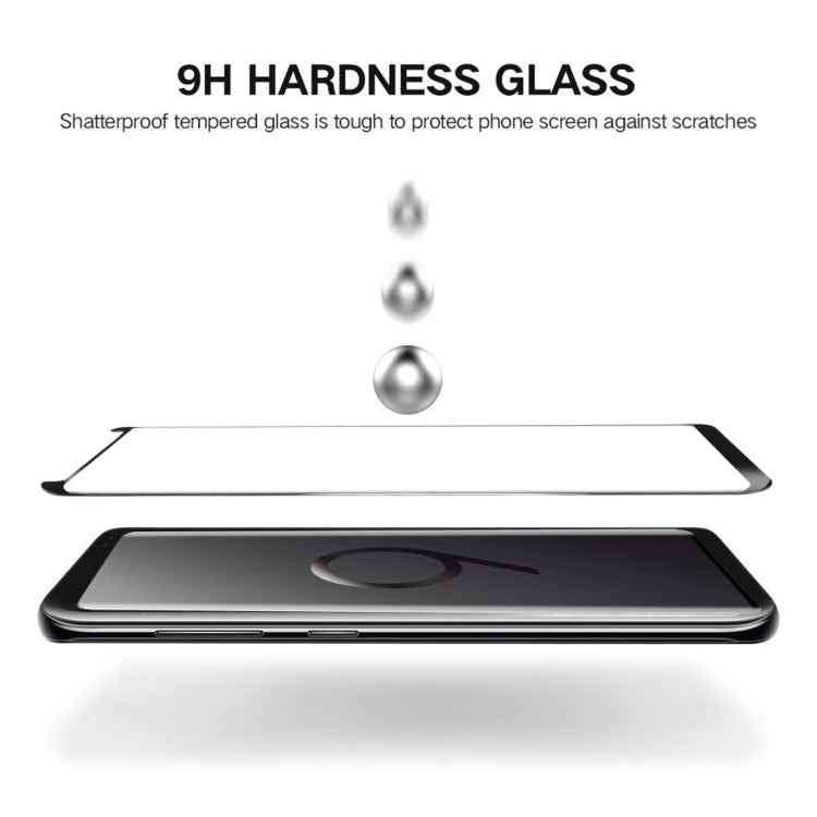 For Galaxy S9 0.33mm 9H Surface Hardness 3D Curved Edge Anti-scratch Non-full Screen HD Fully Adhesive Glass Screen Protector, For Galaxy S9 Fully Adhesive