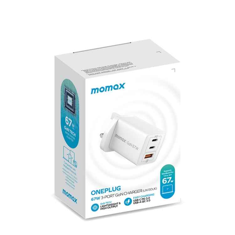 MOMAX UM30 PD 67W Fast Charger Power Adapter, UK Plug