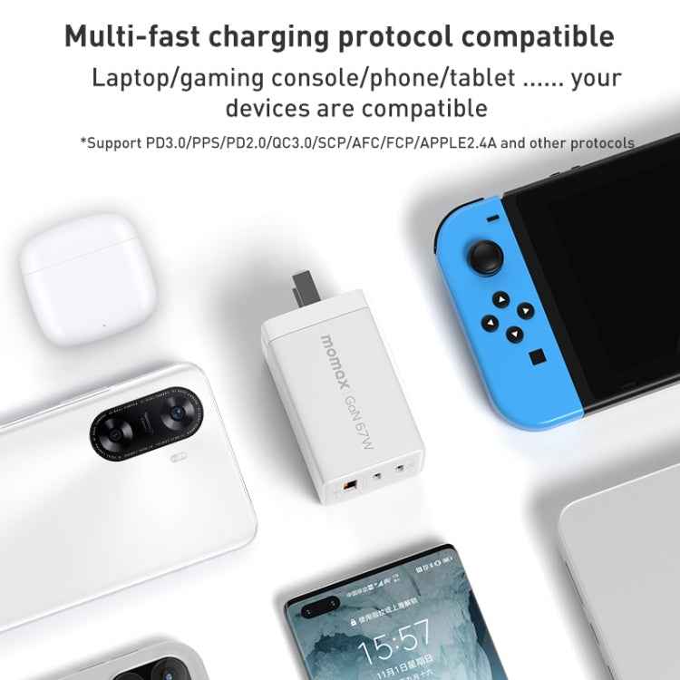 MOMAX UM30 PD 67W Fast Charger Power Adapter, UK Plug