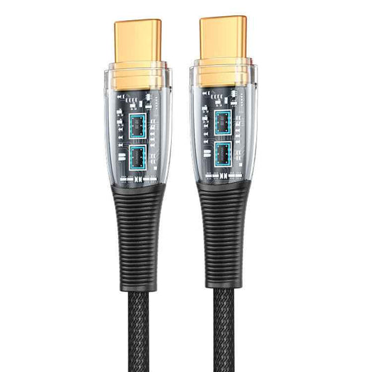 Mutural Li-CC009 1.2m 100W Transparent USB-C / Type-C to Type-C Charging Data Cable, Type-C to Type-C