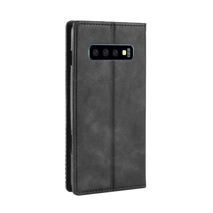 Magnetic Buckle Retro Crazy Horse Texture Horizontal Flip Leather Case for Galaxy S10 (5G), with Holder & Card Slots & Photo Frame