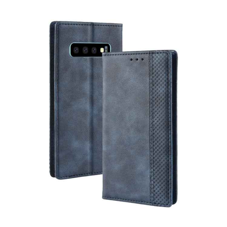 Magnetic Buckle Retro Crazy Horse Texture Horizontal Flip Leather Case for Galaxy S10 (5G), with Holder & Card Slots & Photo Frame