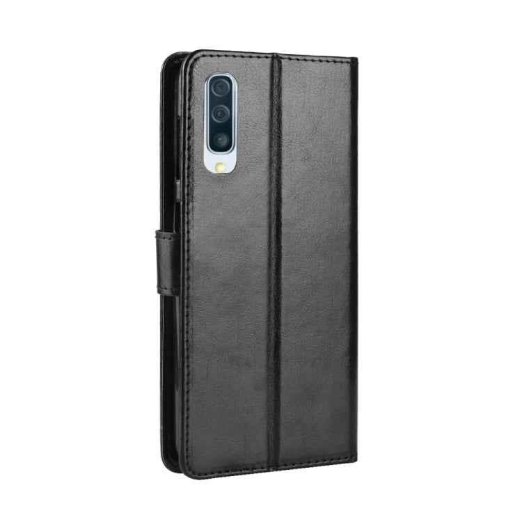 Retro Crazy Horse Texture Horizontal Flip Leather Case for Galaxy A70, with Holder & Card Slots & Photo Frame