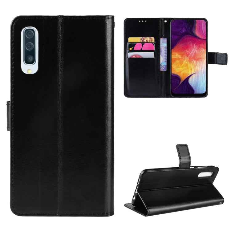 Retro Crazy Horse Texture Horizontal Flip Leather Case for Galaxy A70, with Holder & Card Slots & Photo Frame
