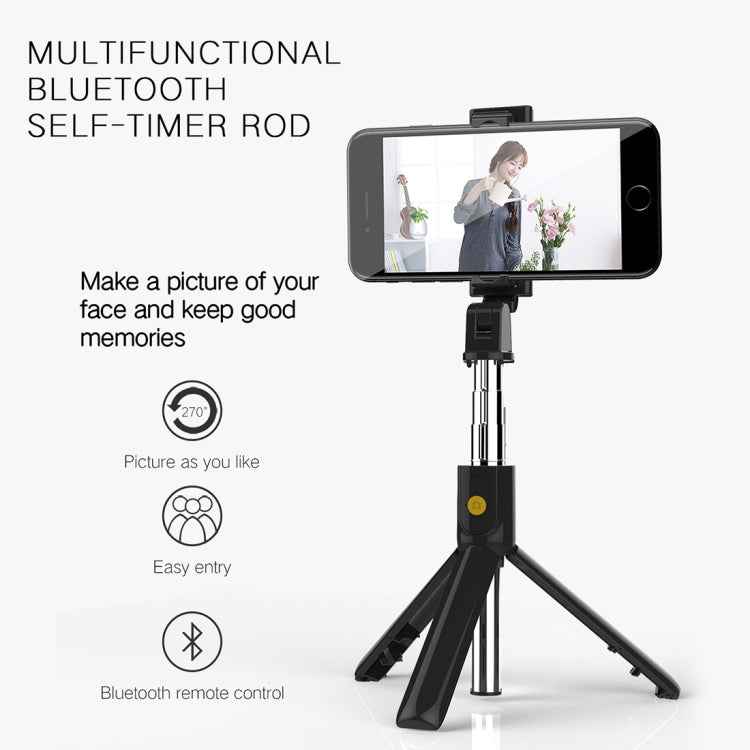 K10 Bluetooth 4.0 Mobile Phone Adjustable Bluetooth Selfie Stick Self-timer Pole Tripod