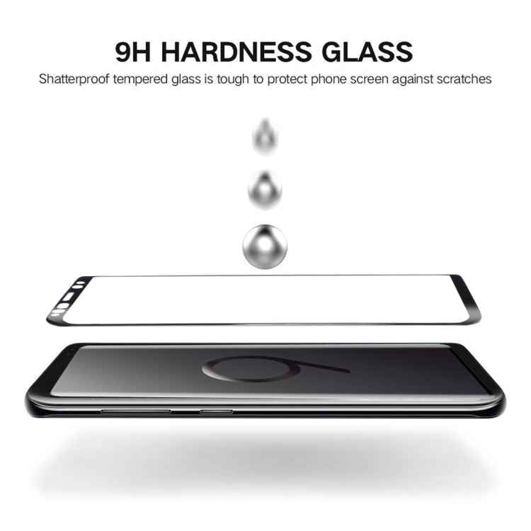 For Galaxy S9+ 0.33mm 9H Surface Hardness 3D Curved Edge Anti-scratch Full Screen HD Full Glue Glass Screen Protector
