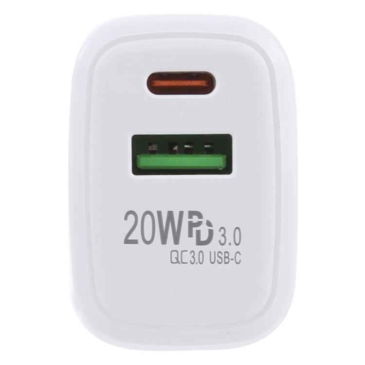 LZ-215A+C 20W QC 3.0 USB + PD 3.0 USB-C / Type-C Fast Charging Travel Charger, EU Plug