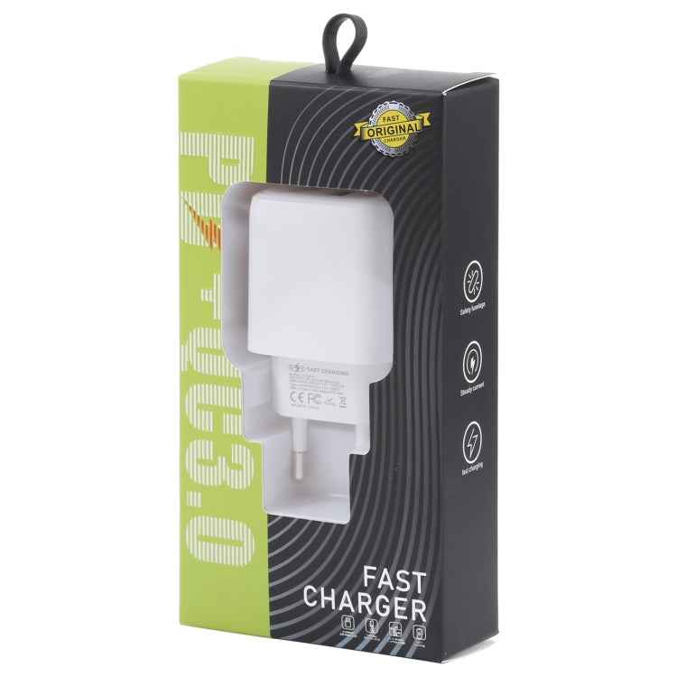 LZ-215A+C 20W QC 3.0 USB + PD 3.0 USB-C / Type-C Fast Charging Travel Charger, EU Plug