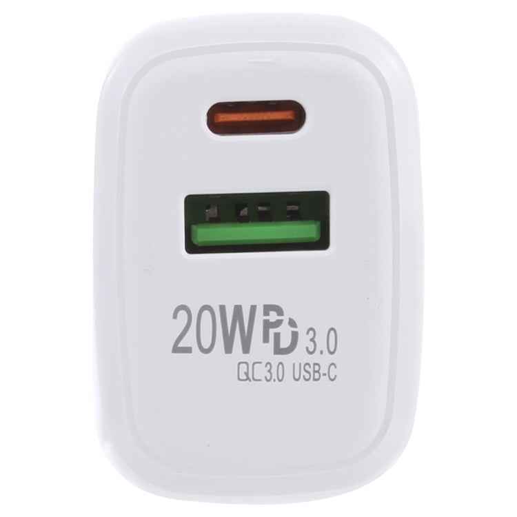 LZ-215A+C 20W QC 3.0 USB + PD 3.0 USB-C / Type-C Fast Charging Travel Charger, US Plug