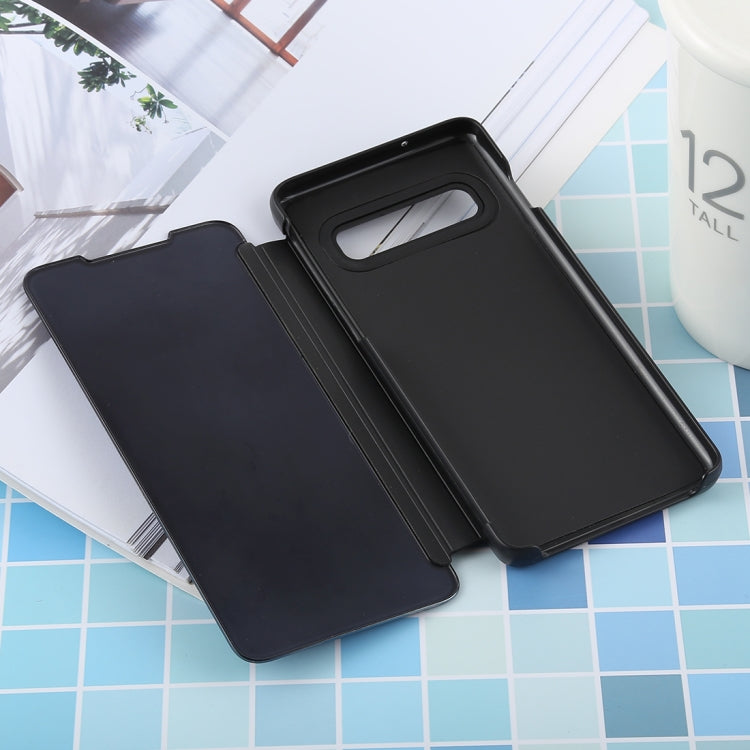 PU Electroplating Mirror Horizontal Flip Leather Case for Galaxy S10, with Holder