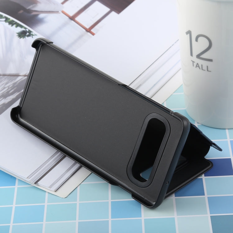 PU Electroplating Mirror Horizontal Flip Leather Case for Galaxy S10, with Holder