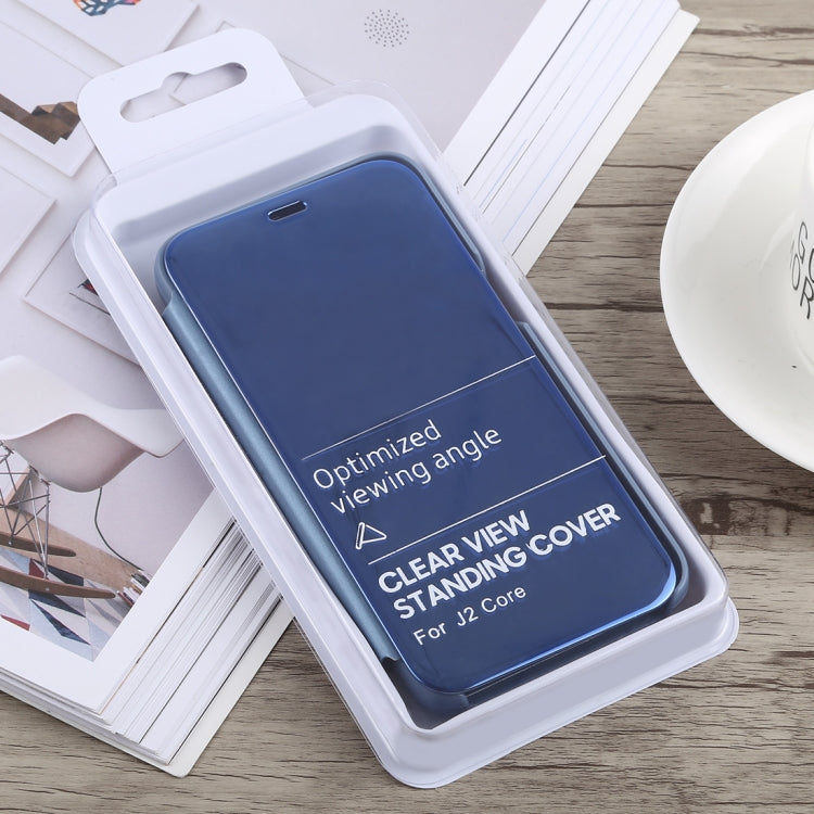 Electroplating Mirror Horizontal Flip Case for Galaxy J2 Core, with Holder, Galaxy J2 Core