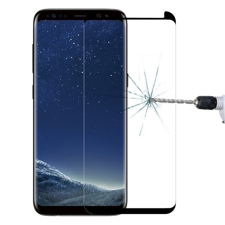 Case Friendly Screen Curved Tempered Glass Film For Galaxy S8 / G950, Galaxy S8 3D, For Galaxy S8 Black Frame