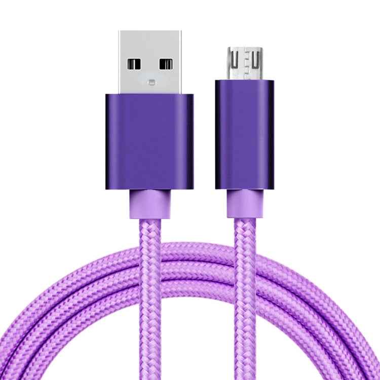1m 3A Woven Style Metal Head Micro USB to USB Data / Charger Cable