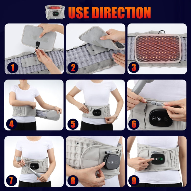 Hailicare Rechargeable Massage Inflatable Belt Warm Electric Heating Belt Without Cloth Bag, Protection Belt