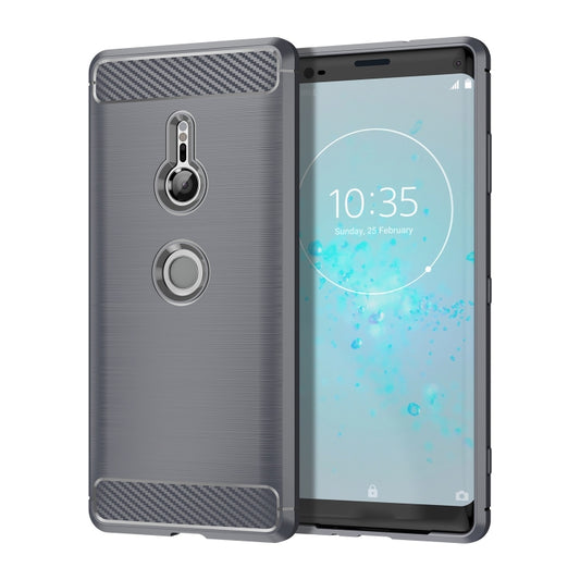 Funda de TPU de fibra de carbono con textura cepillada y antigolpes para Sony Xperia XZ3