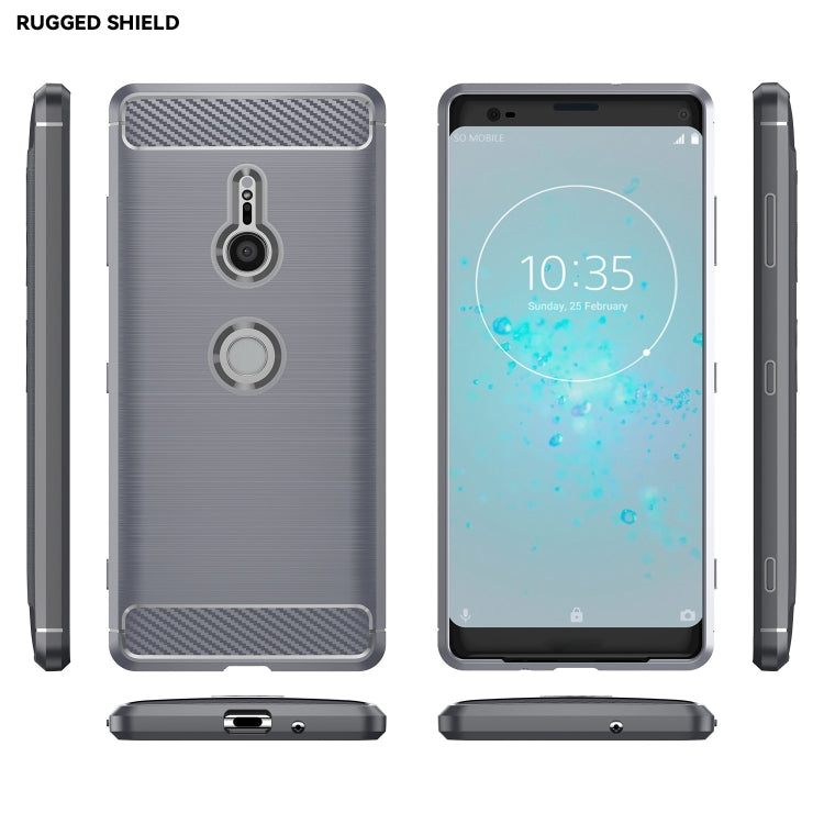 Brushed Texture Carbon Fiber Shockproof TPU Case for Sony Xperia XZ3, Sony Xperia XZ3, For Sony Xperia XZ3