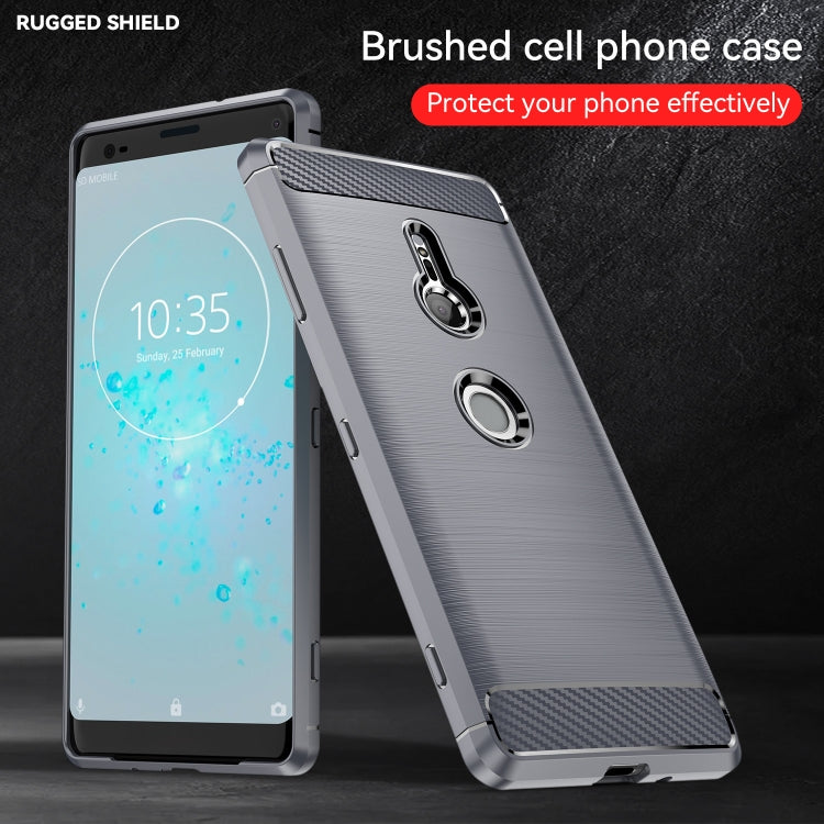 Brushed Texture Carbon Fiber Shockproof TPU Case for Sony Xperia XZ3, Sony Xperia XZ3, For Sony Xperia XZ3