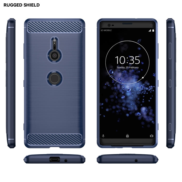 Brushed Texture Carbon Fiber Shockproof TPU Case for Sony Xperia XZ3, For Sony Xperia XZ3, Sony Xperia XZ3