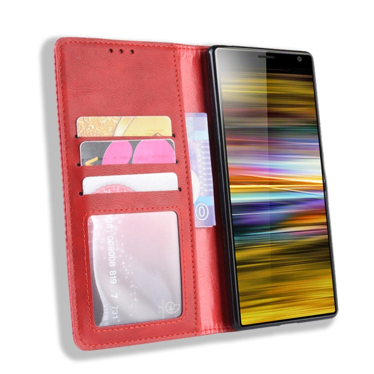 Magnetic Buckle Retro Texture Horizontal Flip Leather Case for Sony Xperia 10 Plus, with Holder & Card Slots & Wallet, Sony Xperia 10 Plus