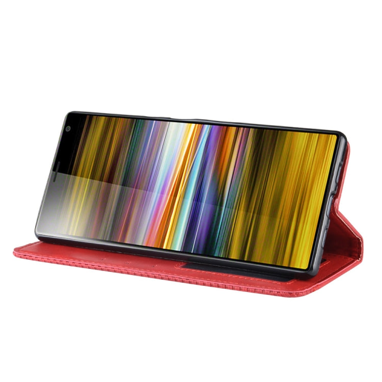 Magnetic Buckle Retro Texture Horizontal Flip Leather Case for Sony Xperia 10 Plus, with Holder & Card Slots & Wallet, Sony Xperia 10 Plus