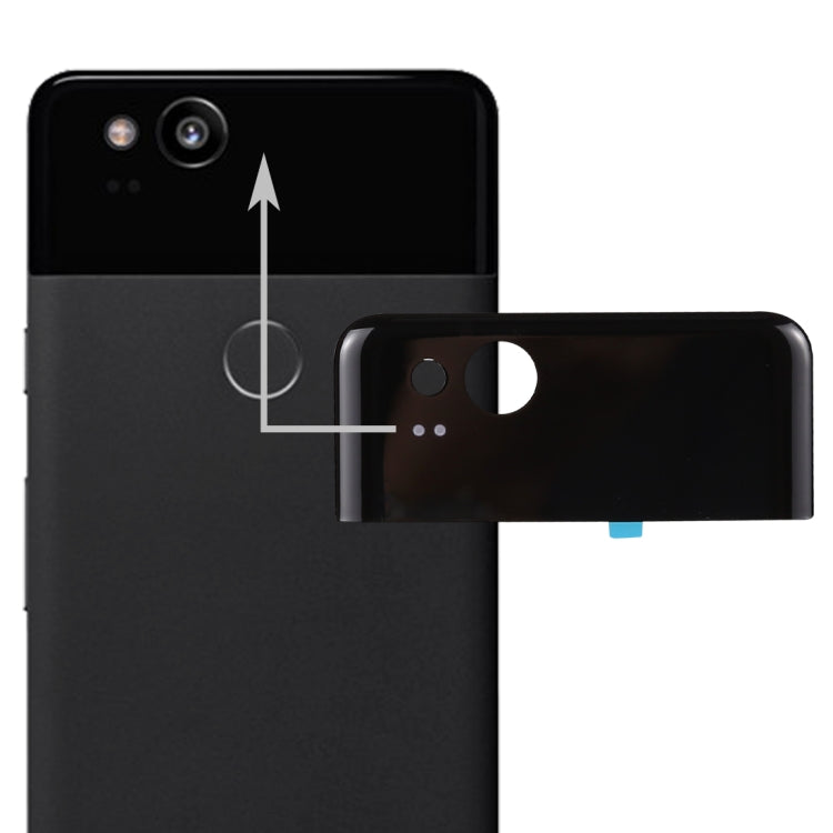 Google Pixel 2 Back Cover Top Glass Lens Cover, For Pixel 2 (Black), For Google Pixel 2